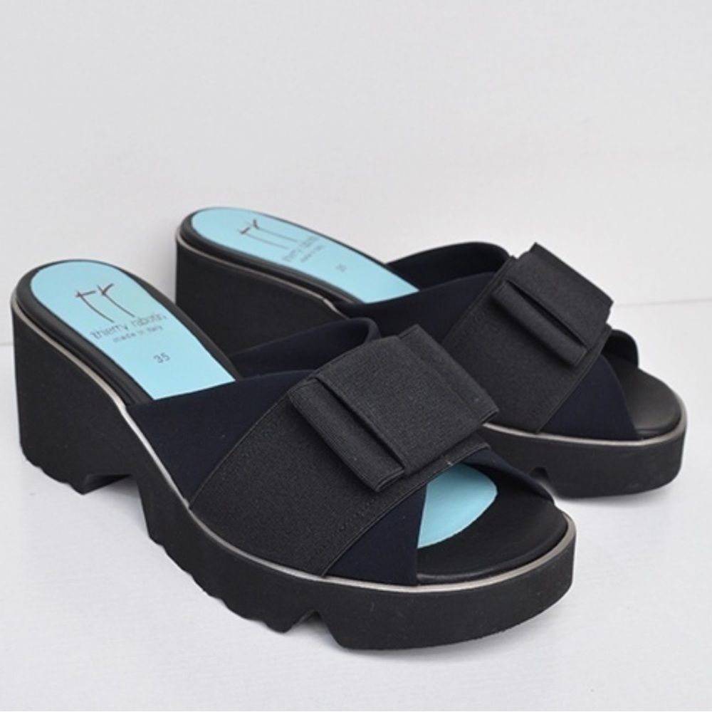 Thierry Rabotin Black Platform Sandals